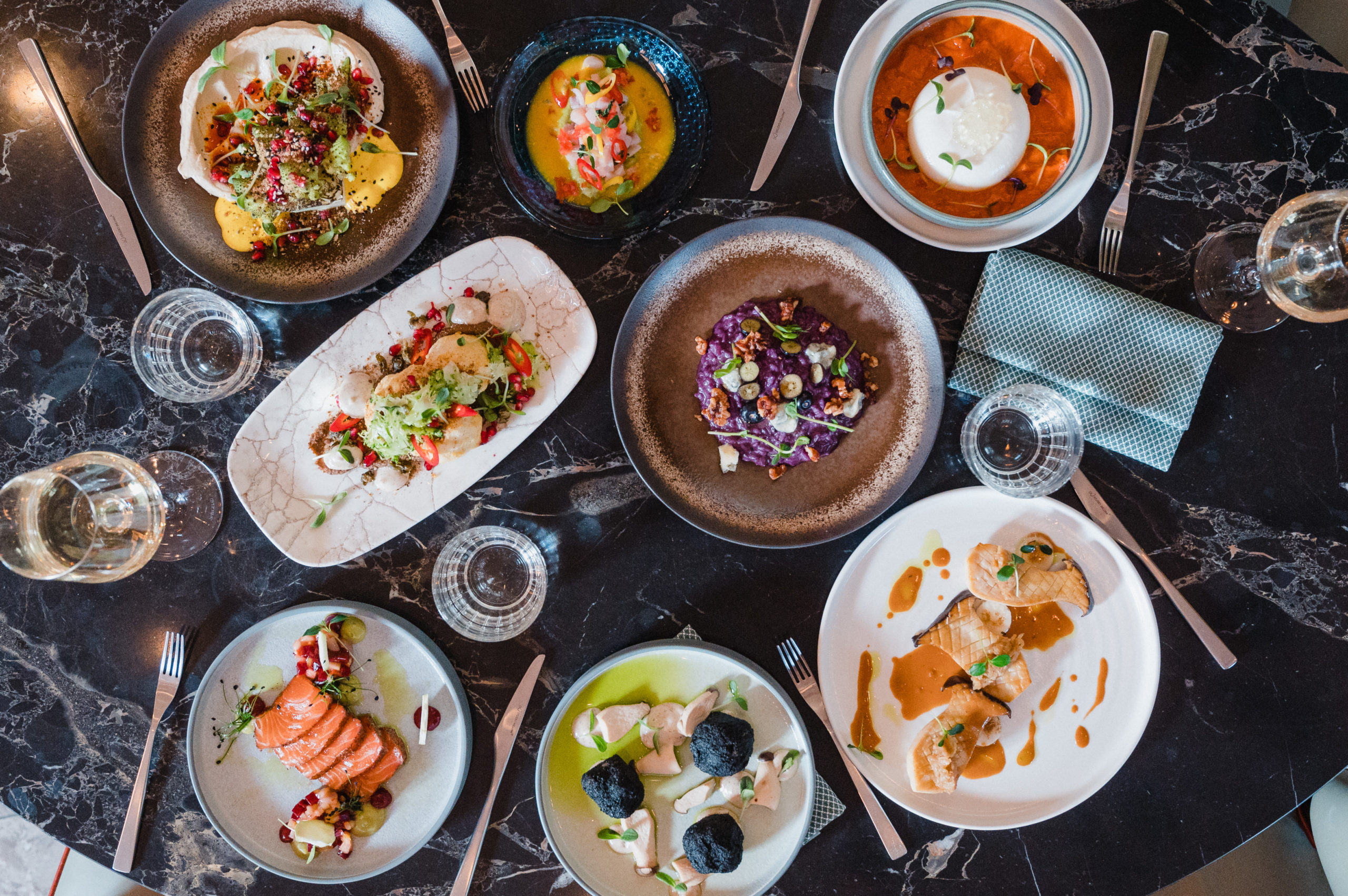 Selection of dishes at Frederick's