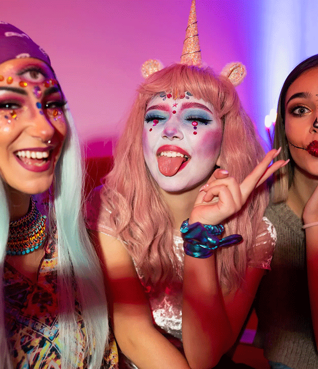 Women in Halloween costume