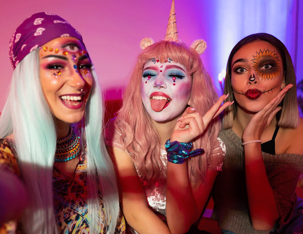 Women in Halloween costume